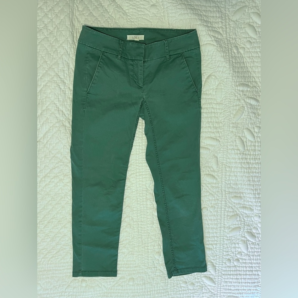 Ann Taylor Loft Marisa Cropped Chinos 00P Green